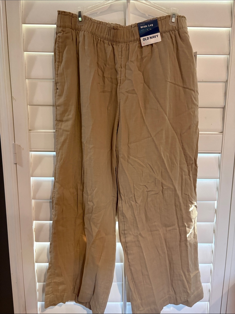 OLD NAVY Women’s High Rise  Wide Leg Ankle Tan Pants